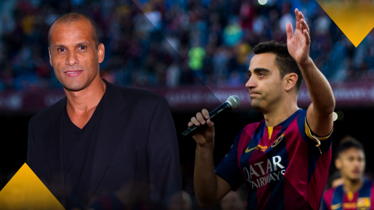 Rivaldo and Barcelona manager Xavi